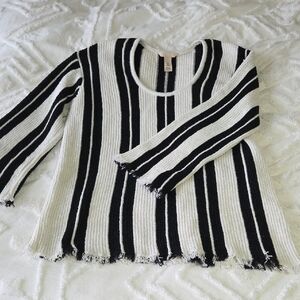H&M Black and White Striped Sweater